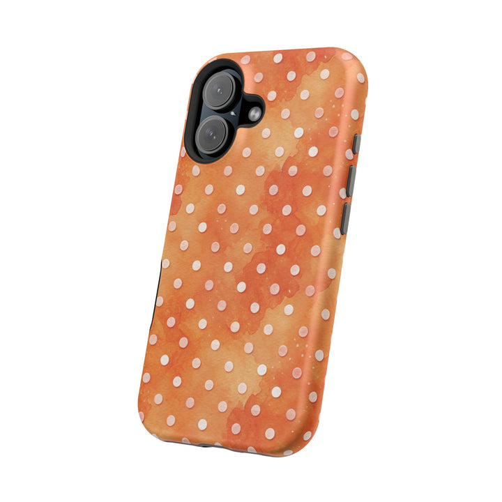 Aesthetic Tough Magsafe Orange Polka Dots Phone Case - For iPhone 17 Pro Max iPhone 16 Pro iPhone 15 Iphone 14 Plus 13 Pro 12 11 10 XR - Studio40ParkLane