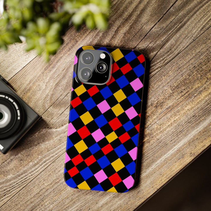 Slim Abstract Colorful Checkerboard Cute Phone Case for Iphone 17 - | iPhone 16 Pro Max Case | iPhone 15 Case Iphone 14 13 12 11 Gift for Her - Studio40ParkLane