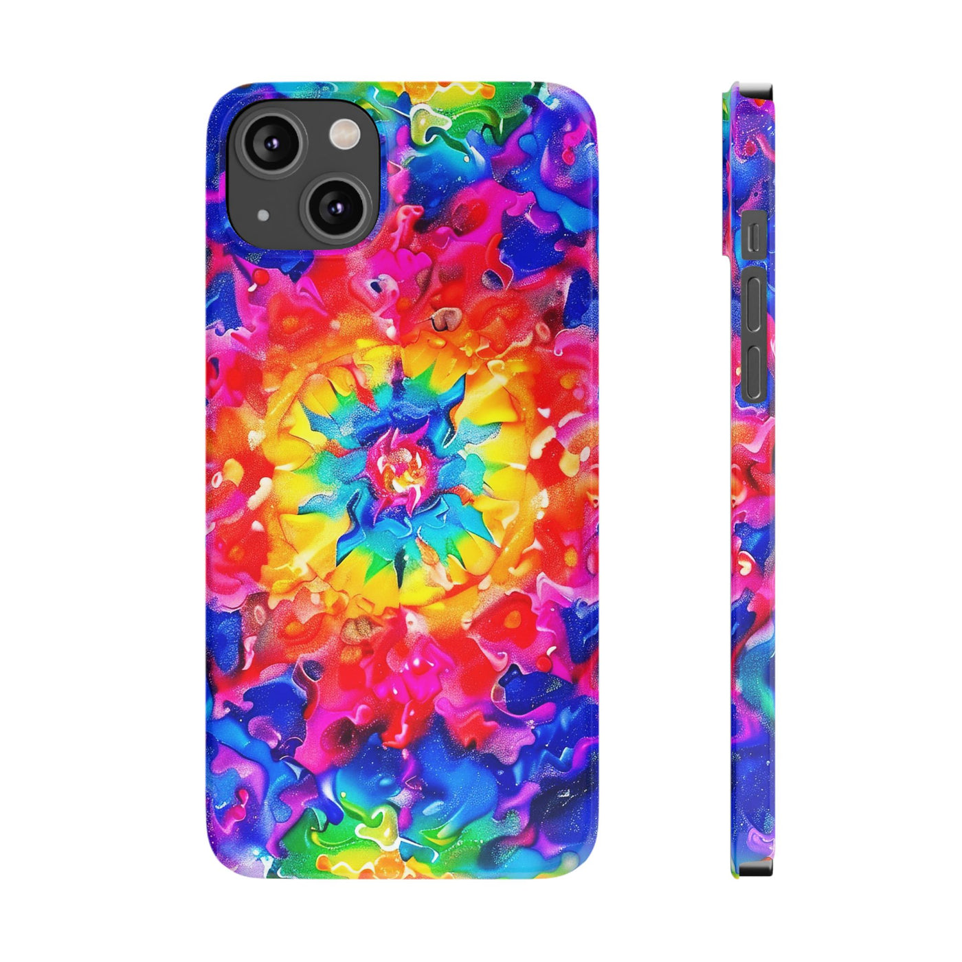 Slim Tie Dye Faux Glitter Gift for Her Cute Phone Cases for Iphone 16 Pro Max | iPhone 15 Case | iPhone 15 Pro Max Case, Iphone 14, Iphone 14 Pro Max, Iphone 13 12 11 8 7