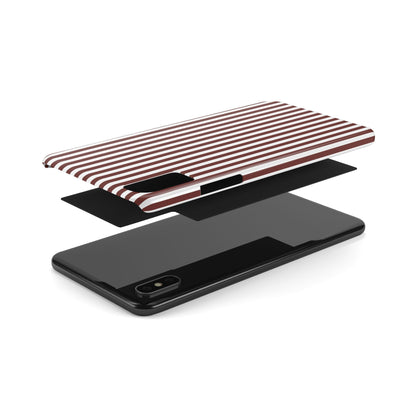 Slim Chocolate Brown Striped Cute Phone Case for Iphone 16 - | iPhone 15 Pro Max Case | iPhone 14 Case Iphone 13 12 11 10 9 8 7 Gift for Her - Studio40ParkLane