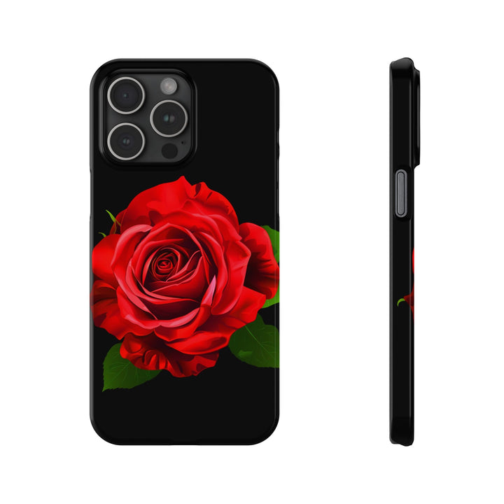 Slim Red Rose Flowers Gift for Her Cute Phone Cases for Iphone 16 Pro Max | iPhone 15 Case | iPhone 15 Pro Max Case, Iphone 14, Iphone 14 Pro Max, Iphone 13 12 11 8 7 - Studio40ParkLane