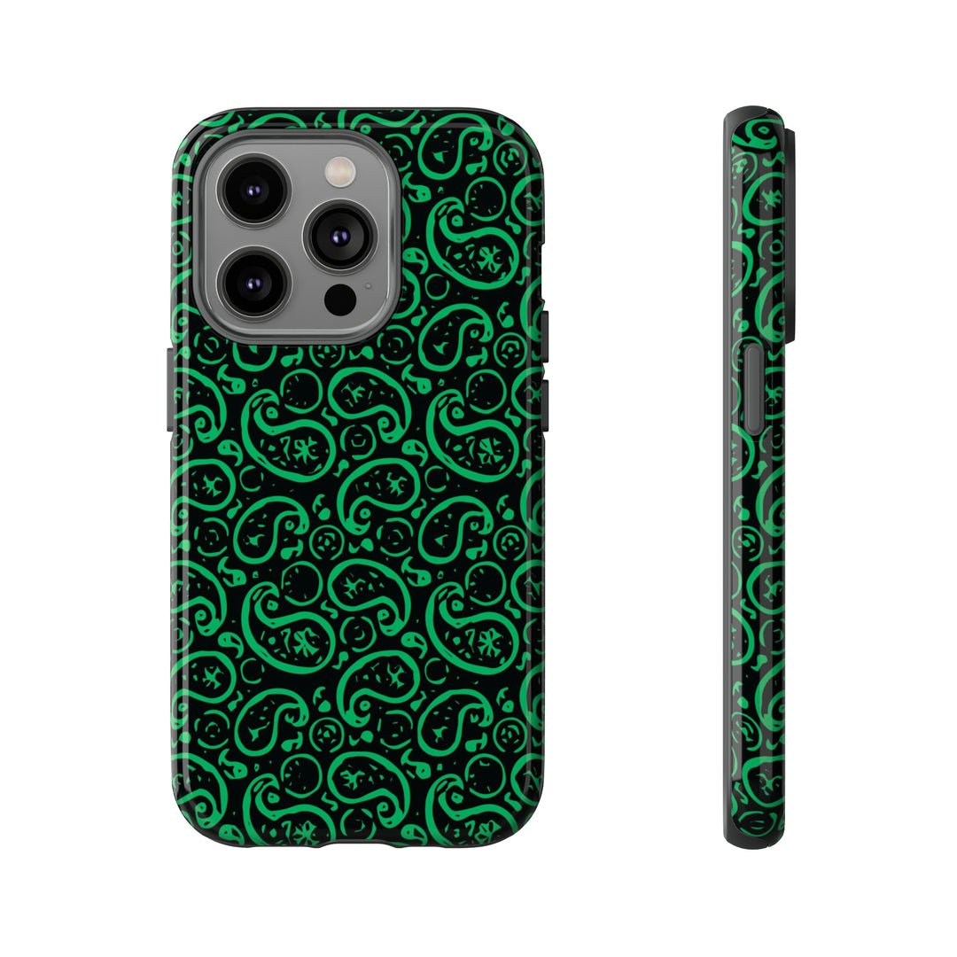 Cute IPhone Case | iPhone 15 Case | iPhone 15 Pro Max Case, Iphone 14 Case, Iphone 14 Pro Max Case IPhone Case for Art Lovers, Paisley Green - Studio40ParkLane
