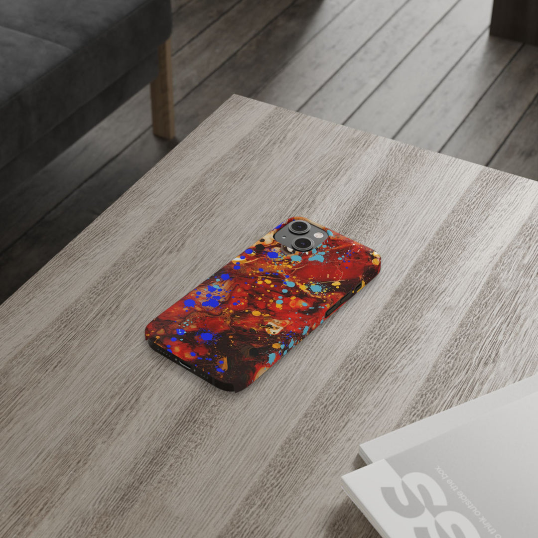 Slim Cute Phone Cases for Iphone - | iPhone 15 Case | iPhone 15 Pro Max Case, Iphone 14 Case, Iphone 14 Pro Max, Iphone 13, Fall Marble Paint Splash - Studio40ParkLane