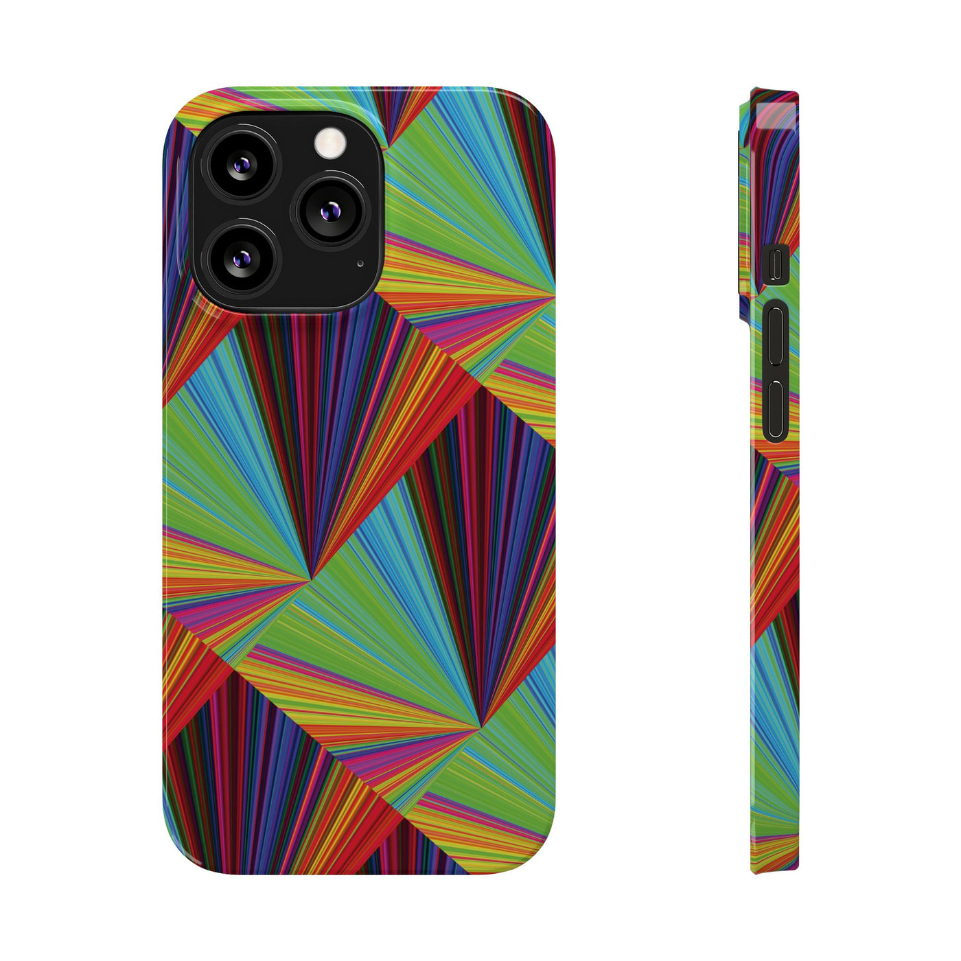 Slim Triangle Kaleidoscope Colors Gift for Her Cute Phone Cases for Iphone 16 Case | iPhone 15 Case | iPhone 15 Pro Max Case, Iphone 14, Iphone 14 Pro Max, Iphone 13, 12, 11, 10, 8,7