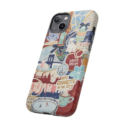 New York Winter Coquette Collage Tough Premium Phone Case - For iPhone 17 Pro Max iPhone 16 Pro iPhone 15 Iphone 14 Plus 13 Pro 12 11 10 XR