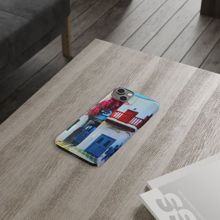 Slim Cute Phone Cases for Iphone | iPhone 15 Case | iPhone 15 Pro Max Case, Iphone 14, Iphone 14 Pro Max, Iphone 13, Colorful Greek Alley Watercolor - Studio40ParkLane