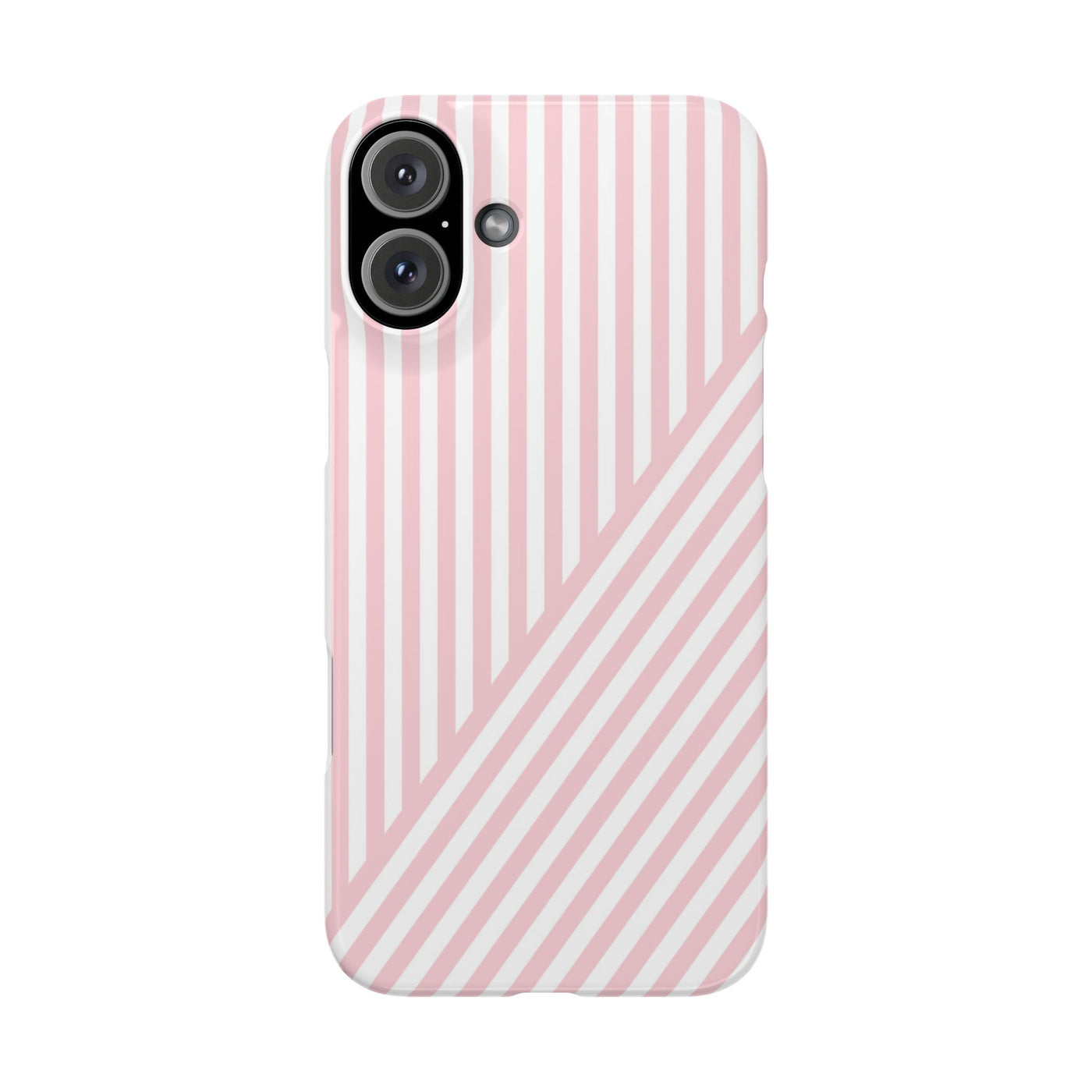Aesthetic Sweet Pink Stripes Cute Phone Case Sleek Snap - For iPhone 17 Pro Max iPhone 16 Pro iPhone 15 Iphone 14 Plus 13 Pro 12 11 10 Gift