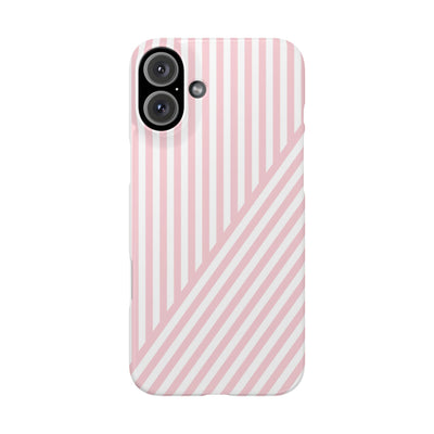 Aesthetic Sweet Pink Stripes Cute Phone Case Sleek Snap - For iPhone 17 Pro Max iPhone 16 Pro iPhone 15 Iphone 14 Plus 13 Pro 12 11 10 Gift
