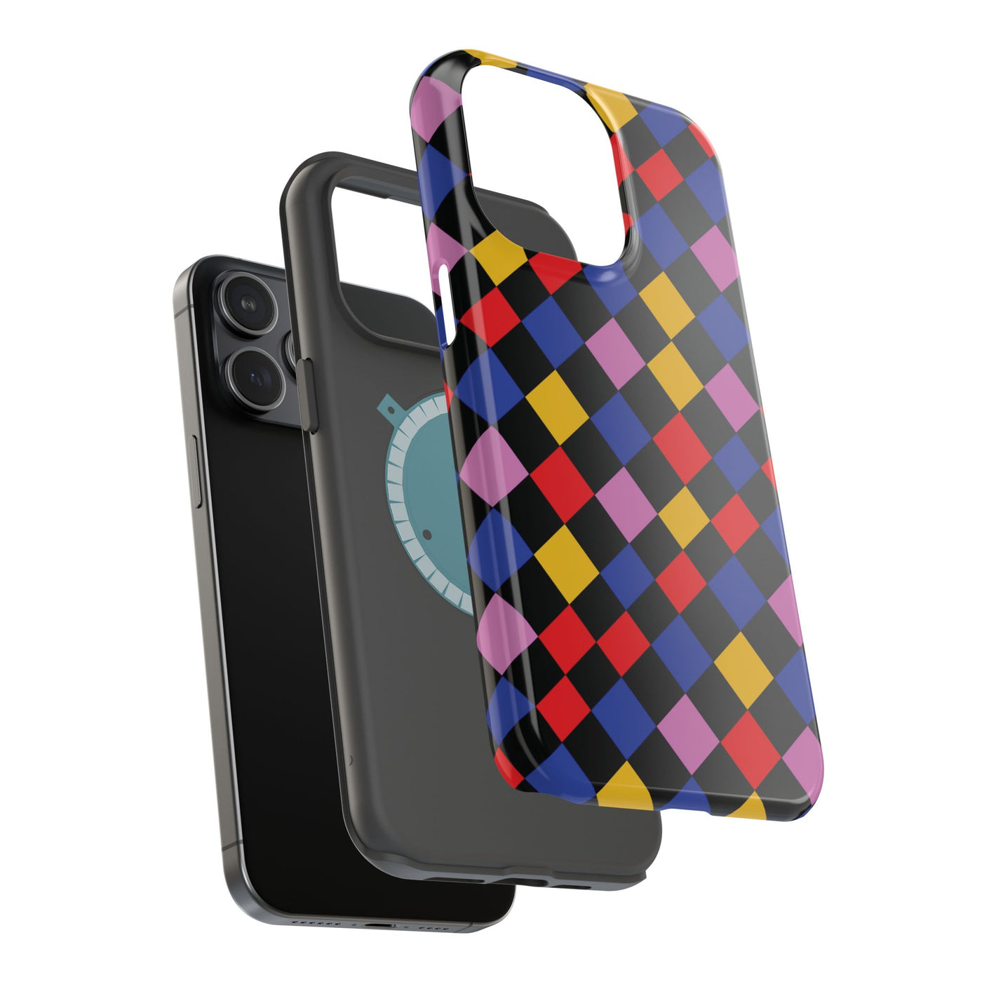 Aesthetic Colorful Checkerboard Tough Magsafe Phone Case - For iPhone 17 Pro Max iPhone 16 Pro iPhone 15 Iphone 14 Plus 13 Pro 12 11 Gift - Studio40ParkLane