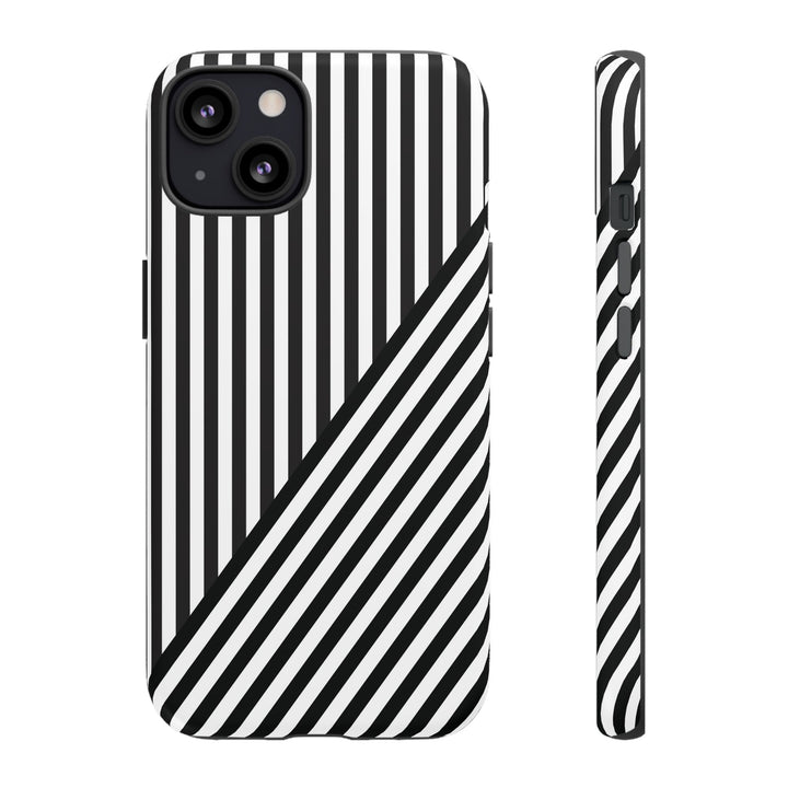 Aesthetic Tough Black White Stripes Phone Case - For iPhone 17 Pro Max iPhone 16 Pro iPhone 15 Iphone 14 Plus 13 Pro 12 11 10 XR - Studio40ParkLane