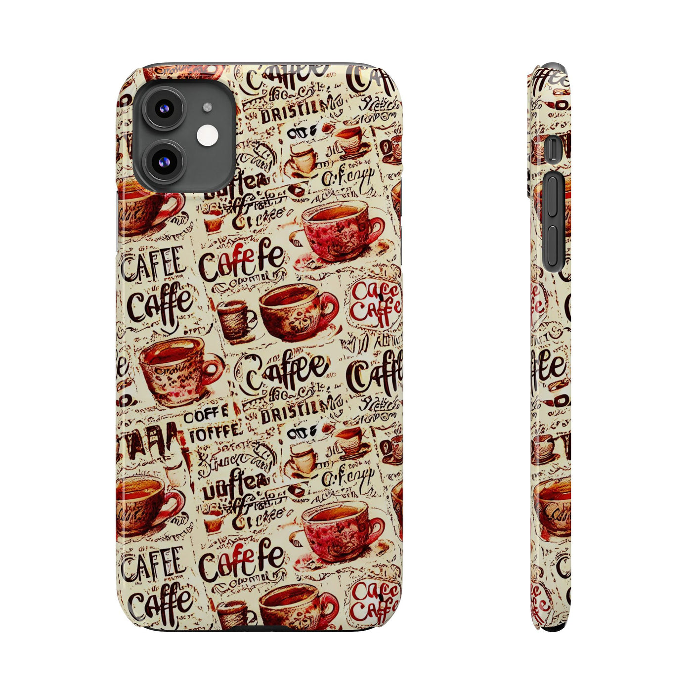 Slim Cute Phone Cases for Iphone - | iPhone 15 Case | iPhone 15 Pro Max Case, Iphone 14 Case, Iphone 14 Pro Max, Iphone 13, Paris Coffee Cup