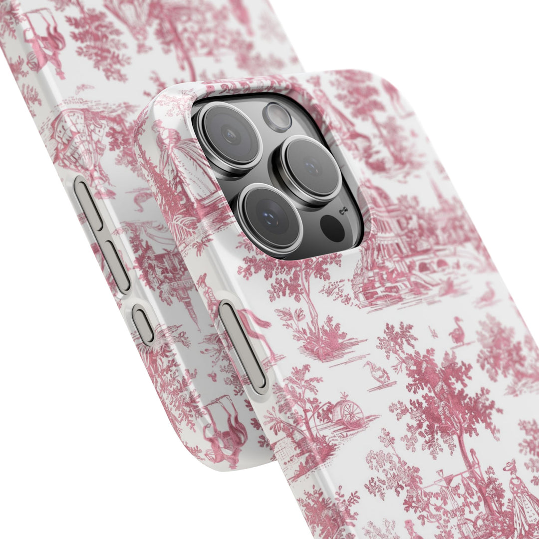 Slim Personalized Slim Pink Vintage French Toile Cute Phone Cases for Iphone 16 Pro Max | iPhone 15 Case | iPhone 15 Pro Max Case, Iphone 14, Iphone 14 Pro Max, Iphone 13 12 11 8 7 - Studio40ParkLane