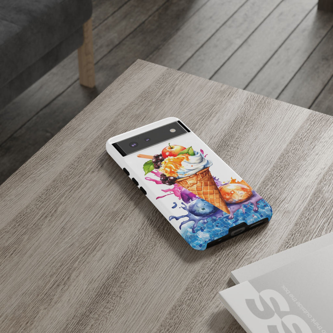 Impact Resistant, Summer Ice Cream Cone, Cute Phone Cases for Samsung S24, S23, S22, S21, IPhone 15 pro Iphone 14 pro Iphone 13 IPhone 12 Iphone 11 - Studio40ParkLane
