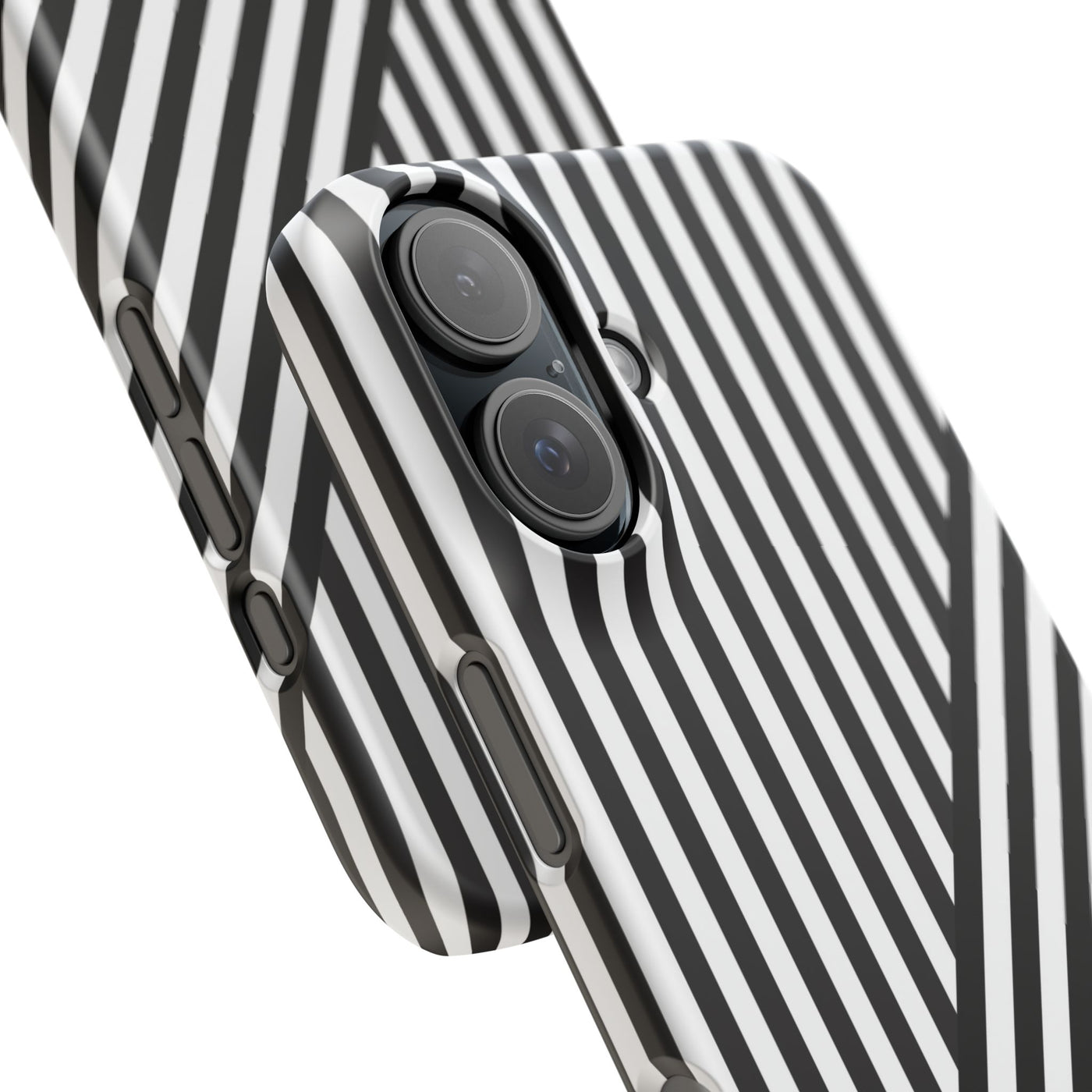 Aesthetic Black White Stripes Cute Phone Case Sleek Snap - For iPhone 17 Pro Max iPhone 16 Pro iPhone 15 Iphone 14 Plus 13 Pro 12 11 10 Gift - Studio40ParkLane