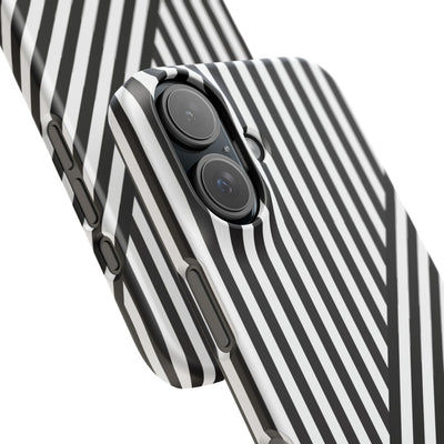 Aesthetic Black White Stripes Cute Phone Case Sleek Snap - For iPhone 17 Pro Max iPhone 16 Pro iPhone 15 Iphone 14 Plus 13 Pro 12 11 10 Gift - Studio40ParkLane