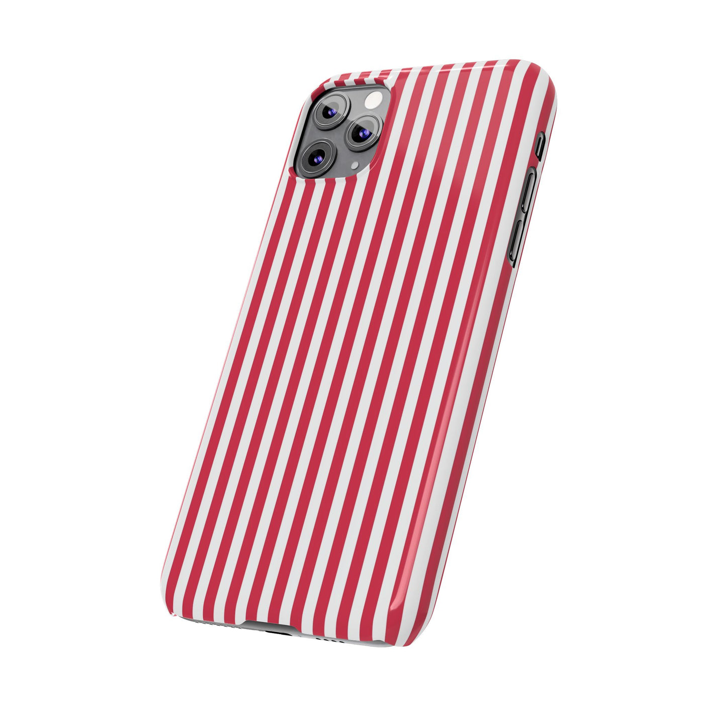Slim Red Winterberry Striped Cute Phone Case for Iphone 16 - | iPhone 15 Pro Max Case | iPhone 14 Case 13 12 11 10 9 8 7 X XS Gift for Her
