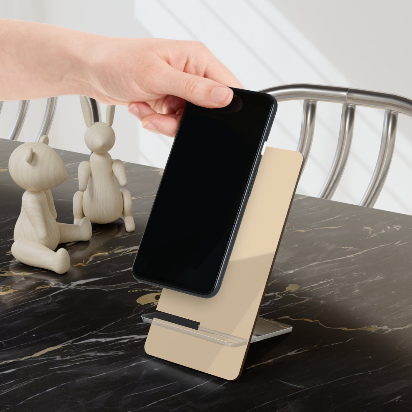 Phone Stand, Soothing Light Beige Design for Iphones 16, Iphone 15, 14, 13, 12 Samsung Galaxy S24, S23, S22, S21 and Google Pixel 8