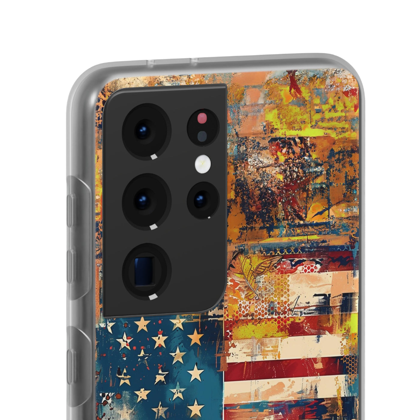 Cute Flexi Phone Cases, US Flag Abstract, Compatible with Samsung Galaxy S23, Samsung S22, Samsung S21, Samsung S20, Galaxy S20 Ultra