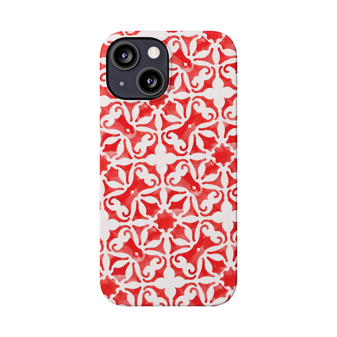 Slim Red Mosaic Gift for Her Cute Phone Cases for Iphone 16 Case | iPhone 15 Case | iPhone 15 Pro Max Case, Iphone 14, Iphone 14 Pro Max, Iphone 13, 12, 11, 10, 8,7 - Studio40ParkLane