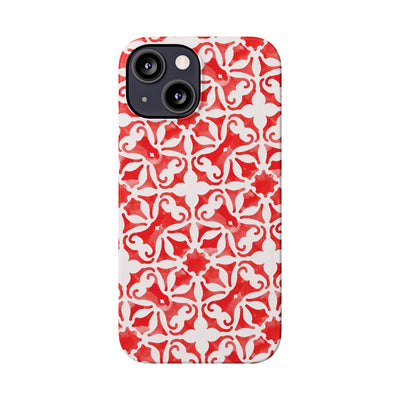 Slim Red Mosaic Gift for Her Cute Phone Cases for Iphone 16 Case | iPhone 15 Case | iPhone 15 Pro Max Case, Iphone 14, Iphone 14 Pro Max, Iphone 13, 12, 11, 10, 8,7