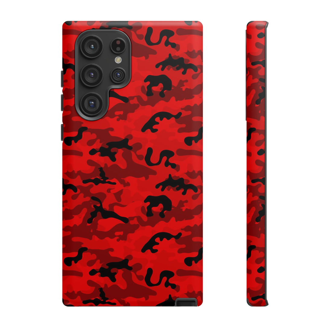 Impact Resistant, Red Camo Camouflage, Cute Phone Cases for Samsung S24, S23, S22, S21, IPhone 15 pro Iphone 14 pro Iphone 13 IPhone 12 Iphone 11 - Studio40ParkLane