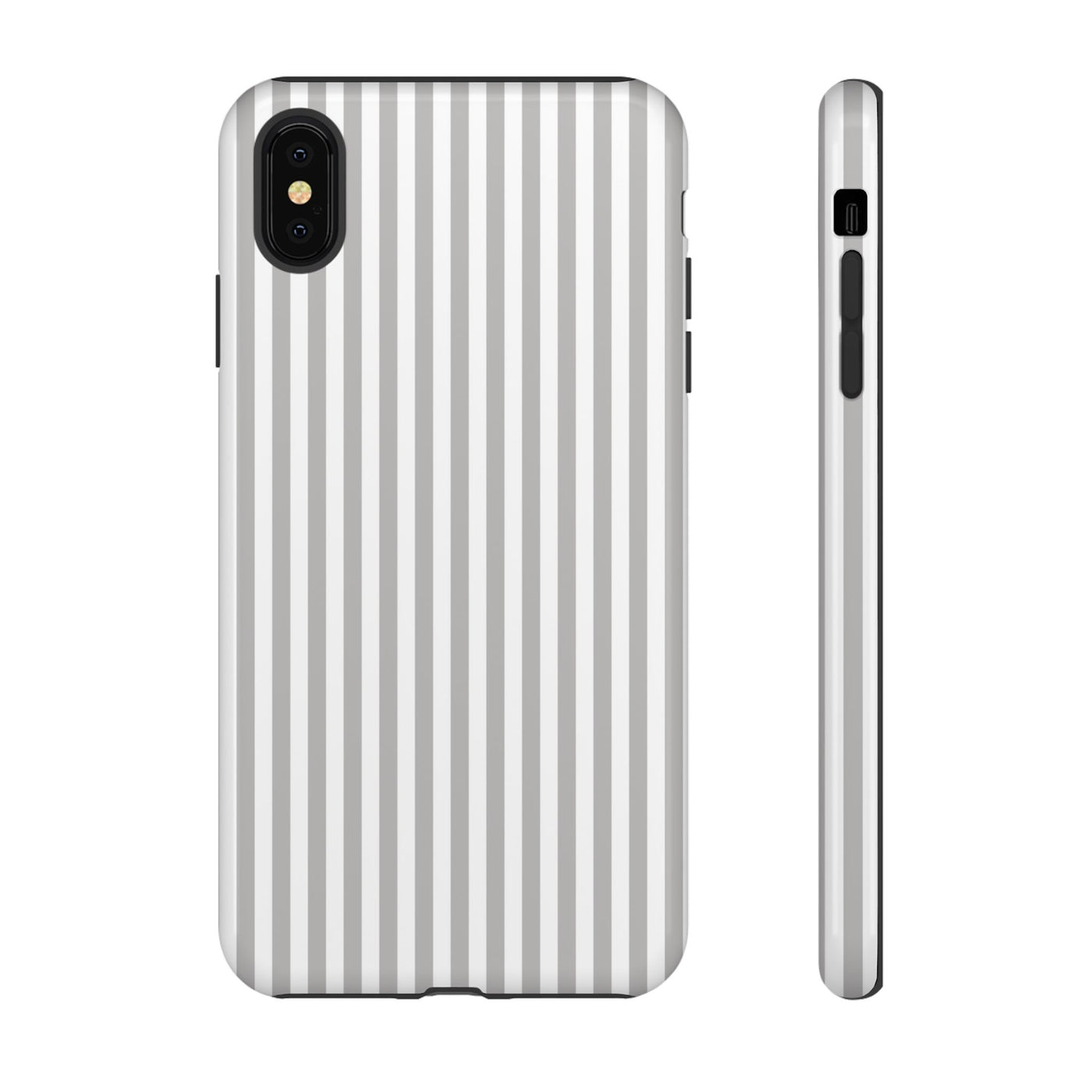Tough Premium Ash Grey Stripes Phone Case Gift for Her - For Apple iPhone 16 Pro Max 16e iPhone 15 Pro iPhone Iphone 14 Plus 13 Pro 12 SE XR - Studio40ParkLane
