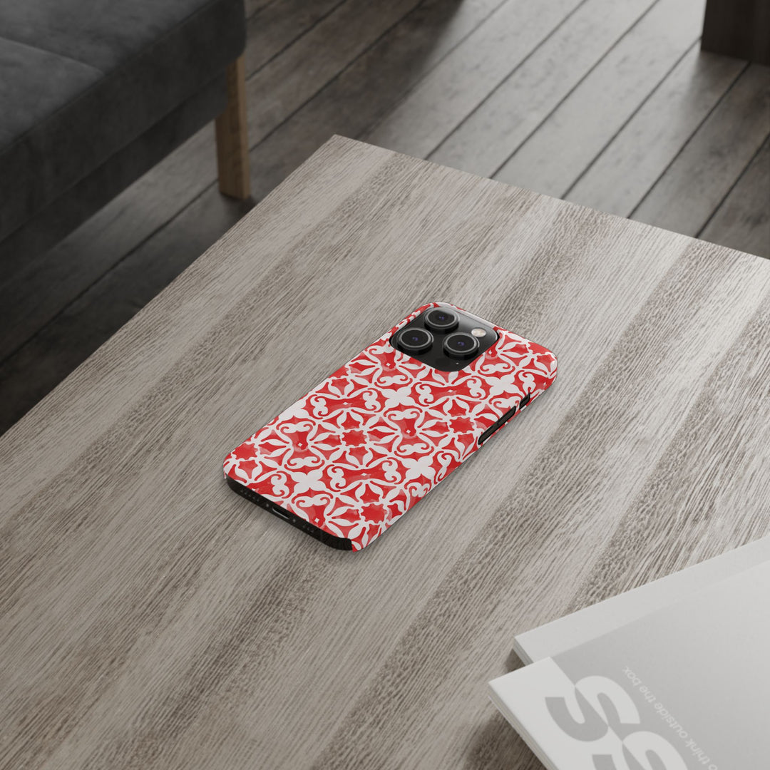 Slim Red Mosaic Gift for Her Cute Phone Cases for Iphone 16 Case | iPhone 15 Case | iPhone 15 Pro Max Case, Iphone 14, Iphone 14 Pro Max, Iphone 13, 12, 11, 10, 8,7 - Studio40ParkLane