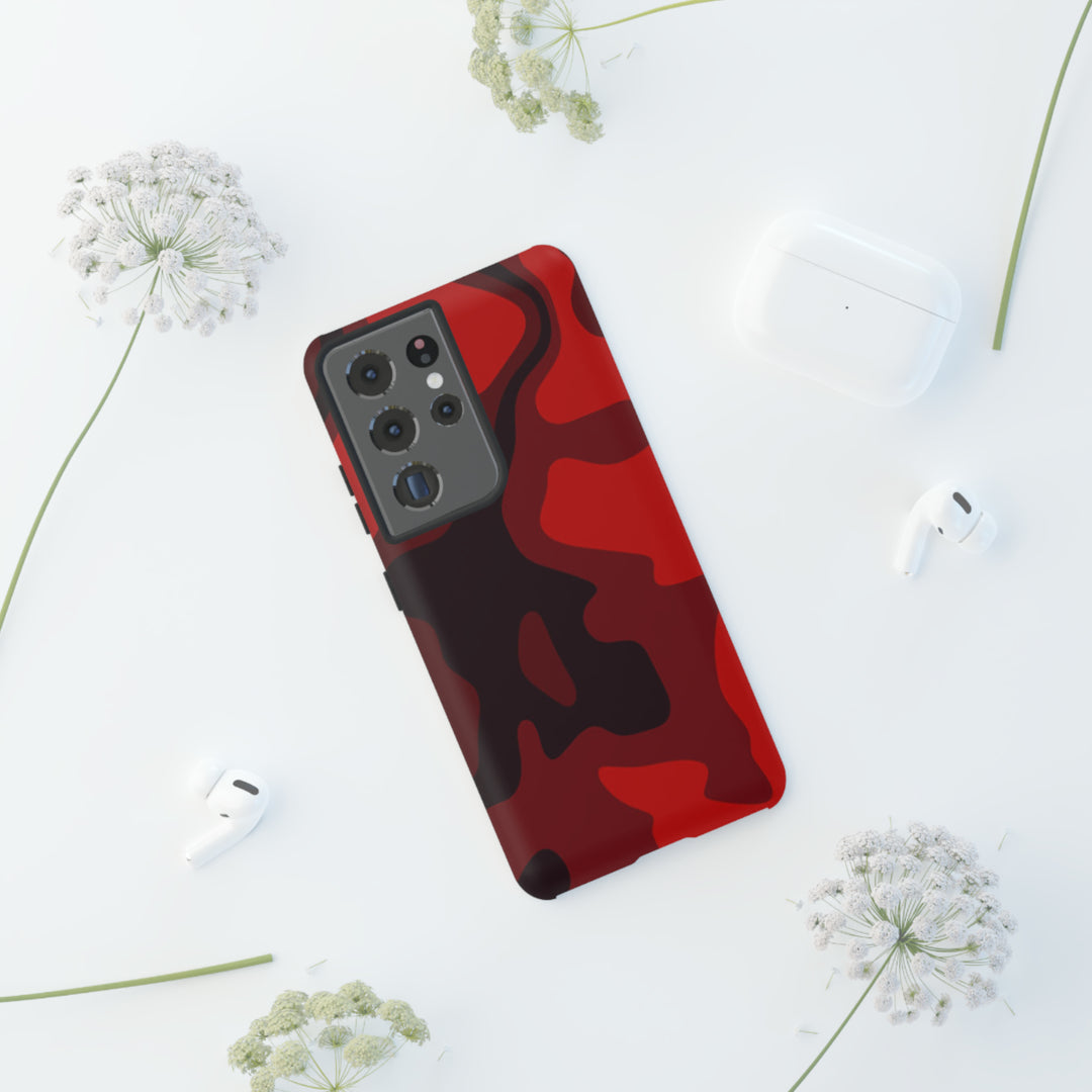 Cute Phone Case | Cool Camouflage Red Black Samsung Phone Case | Galaxy S23 Case, S22 Case, S21, S20 | 2 Layered Case - Studio40ParkLane