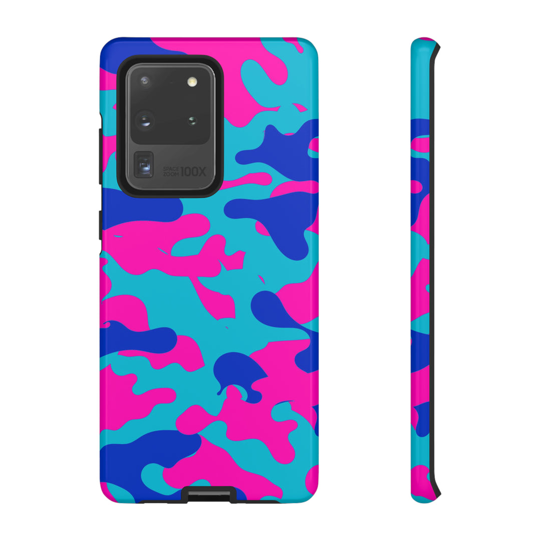 Cute Samsung Phone Case | Aesthetic Samsung Phone Case | Galaxy S23, S22, S21, S20 | Blue Pink Camouflage, Protective Phone Case - Studio40ParkLane