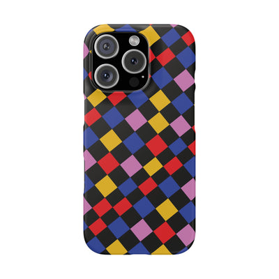 Colorful Checkerboard Cute Phone Case - Sleek Snap - for iPhone 16 15 14 13 12 11 Max Pro Plus Samsung Galaxy S24 S23 S22 S21 S20 Plus Ultra - Studio40ParkLane