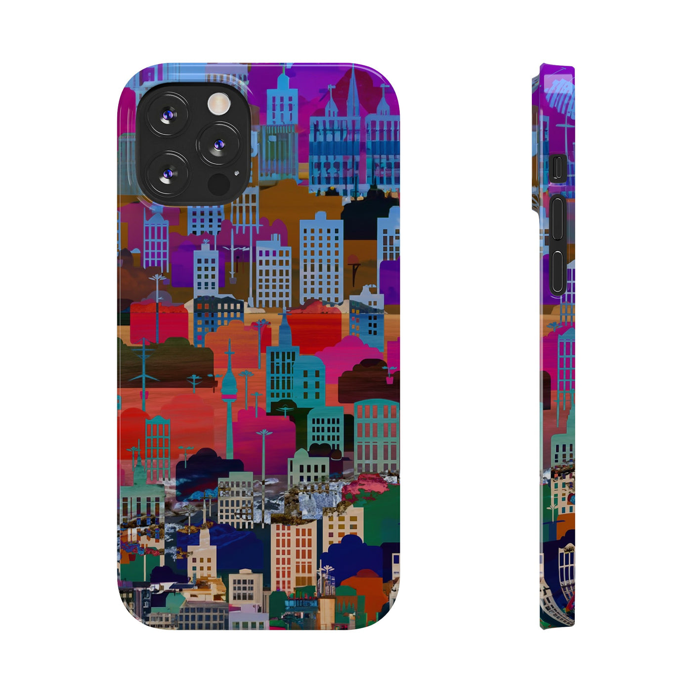 City Skyline Mosaic Slim Cute Phone Cases for Iphone | iPhone 15 Case | iPhone 15 Pro Max Case, Iphone 14, Iphone 14 Pro Max, Iphone 13, 12