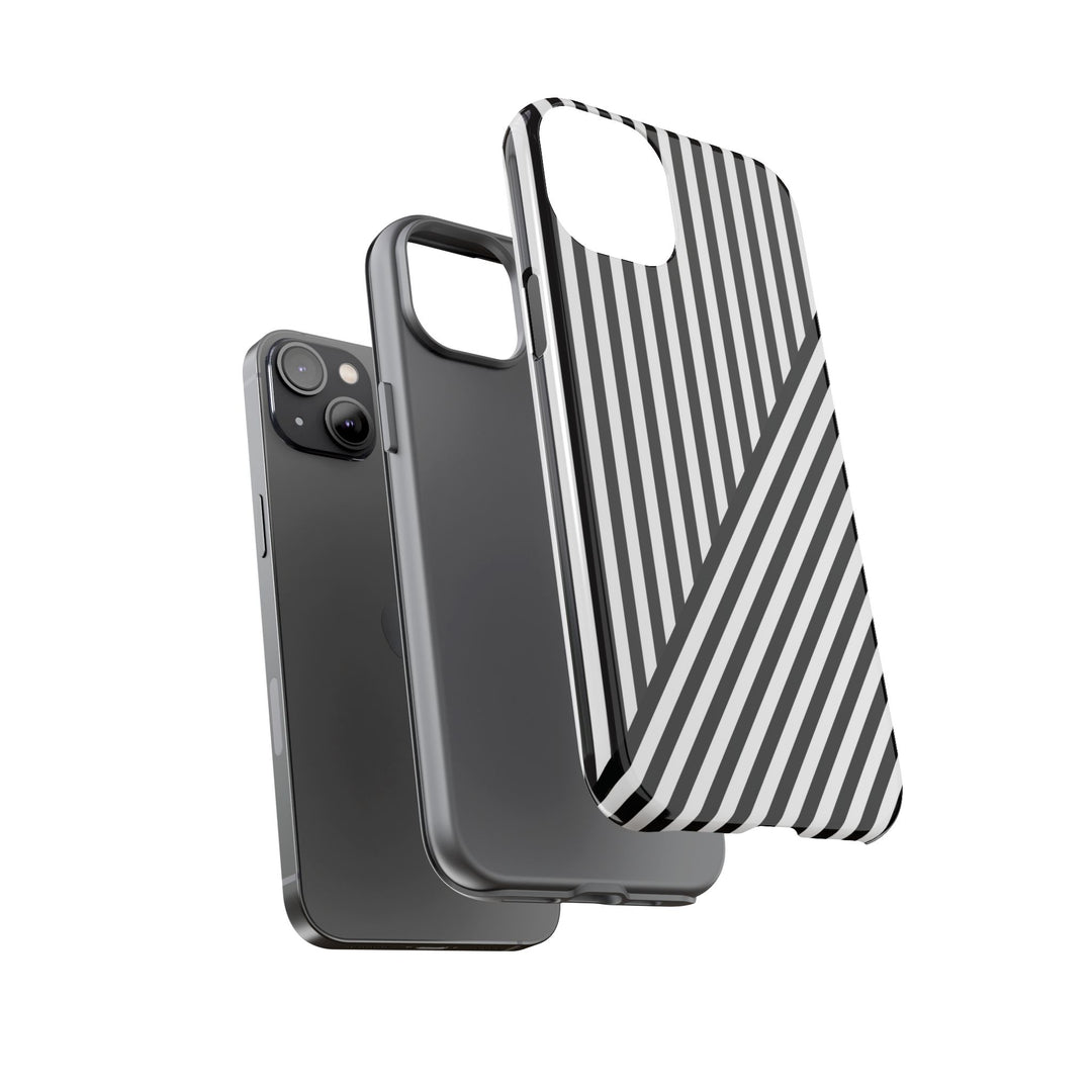 Aesthetic Tough Black White Stripes Phone Case - For iPhone 17 Pro Max iPhone 16 Pro iPhone 15 Iphone 14 Plus 13 Pro 12 11 10 XR - Studio40ParkLane