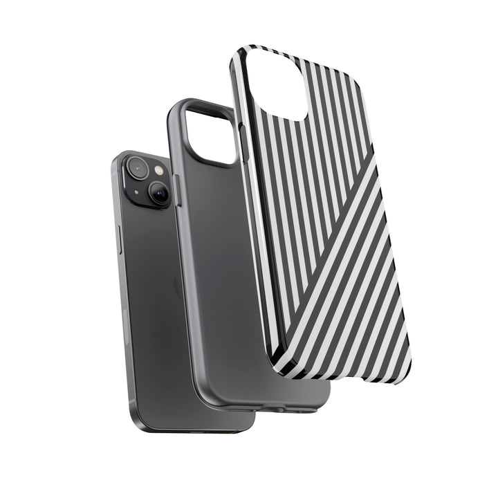 Aesthetic Tough Black White Stripes Phone Case - For iPhone 17 Pro Max iPhone 16 Pro iPhone 15 Iphone 14 Plus 13 Pro 12 11 10 XR - Studio40ParkLane