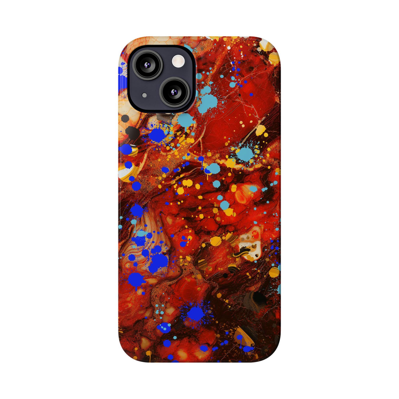 Slim Cute iPhone Cases - | iPhone 15 Case | iPhone 15 Pro Max Case, Iphone 14 Case, Iphone 14 Pro Max, Iphone 13, Fall Marble Paint Splash