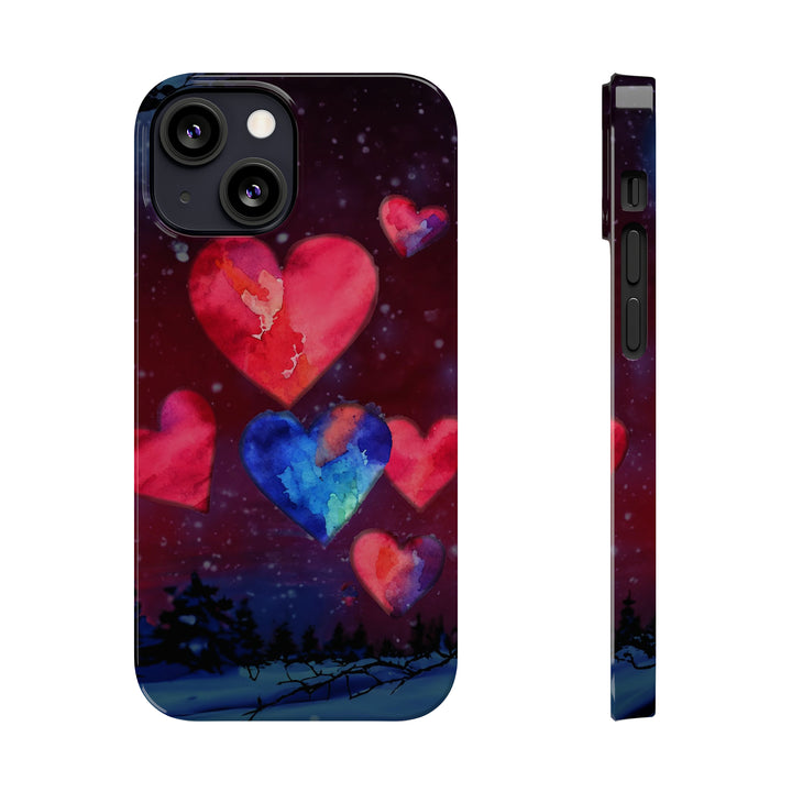Slim Cute Phone Cases for Iphones - | iPhone 15 Case | iPhone 15 Pro Max Case, Iphone 14 Case, Iphone 14 Pro Max, Iphone 13, Night Sky Hearts Love - Studio40ParkLane