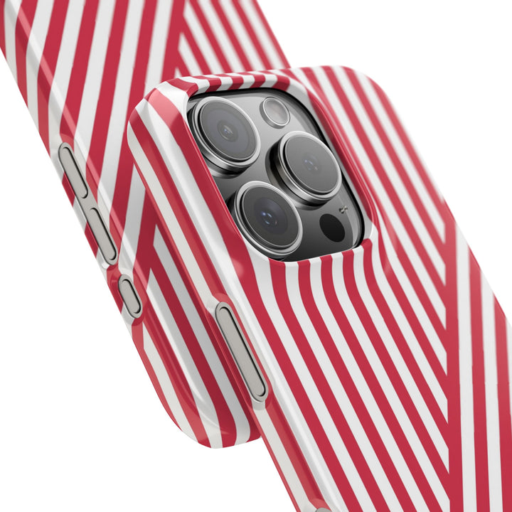 Aesthetic Winterberry Red Stripes Cute Phone Case Sleek Snap - For iPhone 17 Pro Max iPhone 16 Pro iPhone 15 Iphone 14 Plus 13 Pro 12 11 10 Gift - Studio40ParkLane