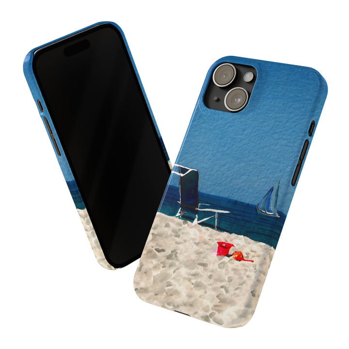 Slim Cute Phone Cases for Iphone - | iPhone 15 Case | iPhone 15 Pro Max Case, Iphone 14 Case, Iphone 14 Pro Max, Iphone 13, Summer Beach Chair Watercolor - Studio40ParkLane