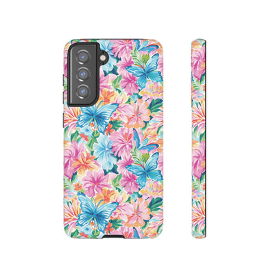 Premium Tough Butterflies Flowers Cute Phone Cases for Samsung S24, S23, S22, S21, S20, Plus and Ultra, Iphone 16 Pro Max,15, 14, 13, 12, 11, 10