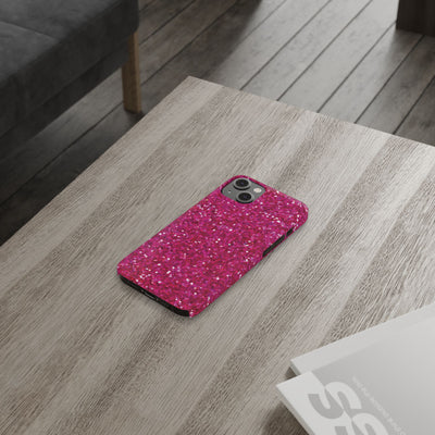 Slim Muted Pink Faux Play on Glitter Effect Cute Phone Cases for Iphone 16 Pro Max | iPhone 15 Case | iPhone 15 Pro Max Case, Iphone 14, Iphone 14 Pro Max, Iphone 13 12 11 8 7