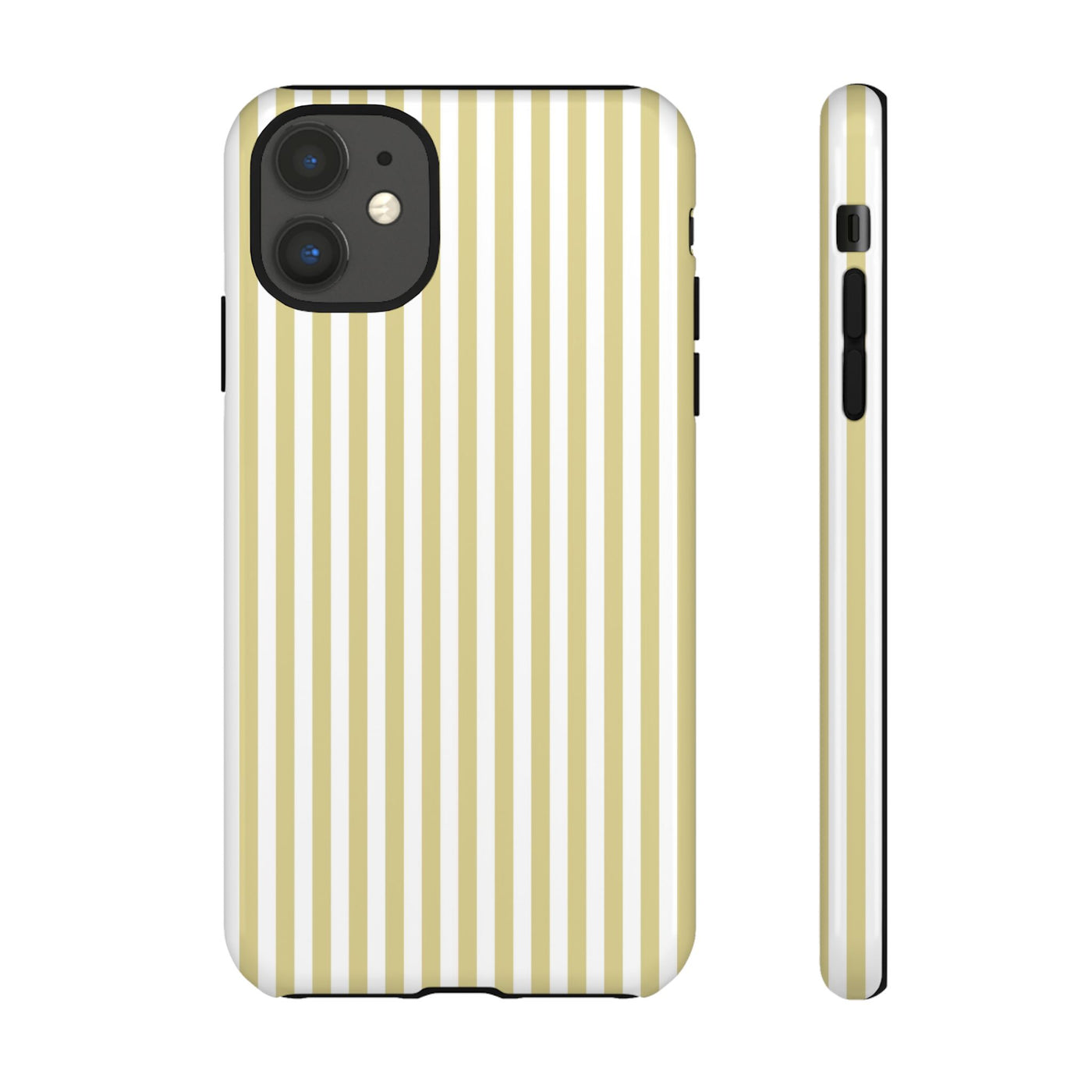 Tough Premium Soft Yellow Stripes Phone Case Gift for Her - For Apple iPhone 16 Pro Max 16e iPhone 15 Pro iPhone Iphone 14 Plus 13 Pro 12 SE XR - Studio40ParkLane