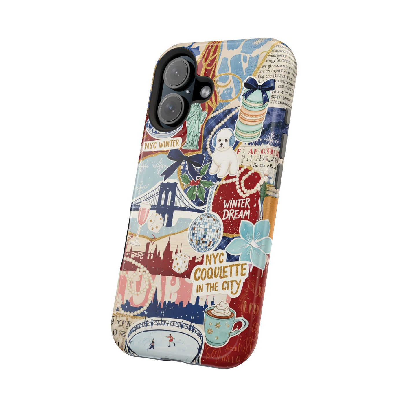 New York Winter Coquette Collage Tough Magsafe Cute Phone Cases for Iphone | iPhone 17 Pro Max Case, Iphone 16, Iphone 15 14 13 12 11 10 9