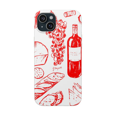 Cute Flexi Phone Cases, French Food Wine Red, Compatible with Samsung Galaxy S23, Samsung S22, Samsung S21, Samsung S20, Galaxy S20 Ultra