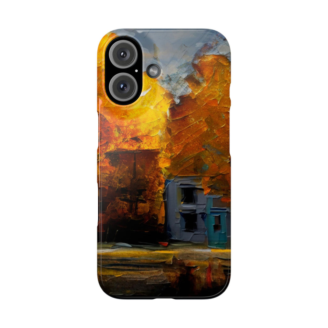 Slim Cute Phone Cases for Iphone - | iPhone 15 Case | iPhone 15 Pro Max Case, Iphone 14 Case, Iphone 14 Pro Max, Iphone 13, Fall Leaves Oil Paint Effect - Studio40ParkLane