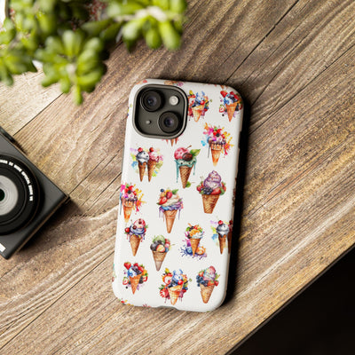 Impact Resistant, Summer Icecream, Cute Phone Cases for Samsung S24, S23, S22, S21, IPhone 15 pro, Iphone 14 pro, Iphone 13 IPhone 12, Iphone 11