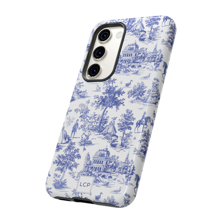 Personalized Custom French Toile Tough Cute Phone Case For Apple iPhone 18, 17, 16, 15 14, Pro Max, Samsung Galaxy S26, S25, S24 Plus Ultra