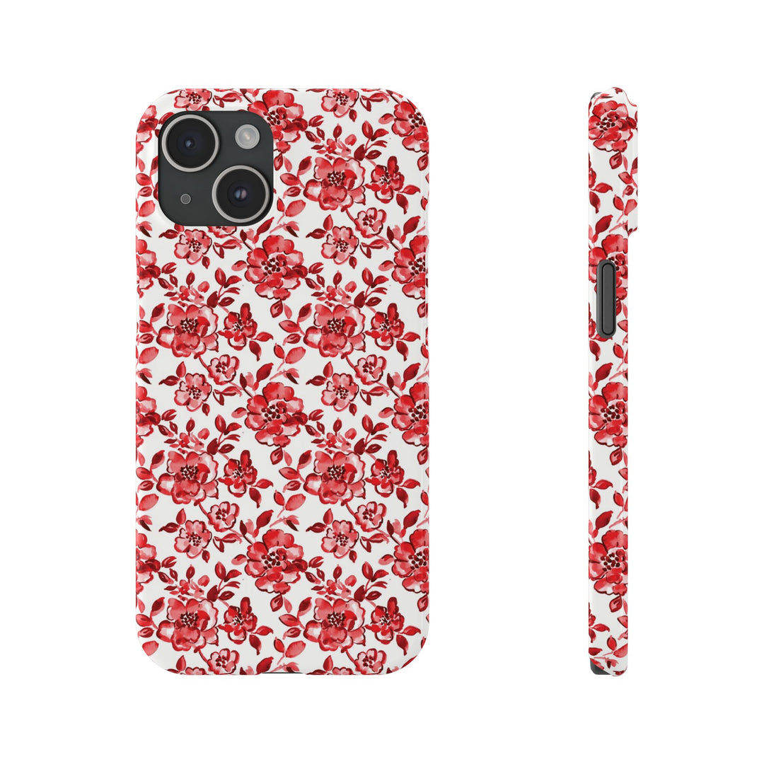 Slim Red Chinoiserie Gift for Her Cute Phone Cases for Iphone 16 Pro Max | iPhone 15 Case | iPhone 15 Pro Max Case, Iphone 14, Iphone 14 Pro Max, Iphone 13 12 11 8 7 - Studio40ParkLane