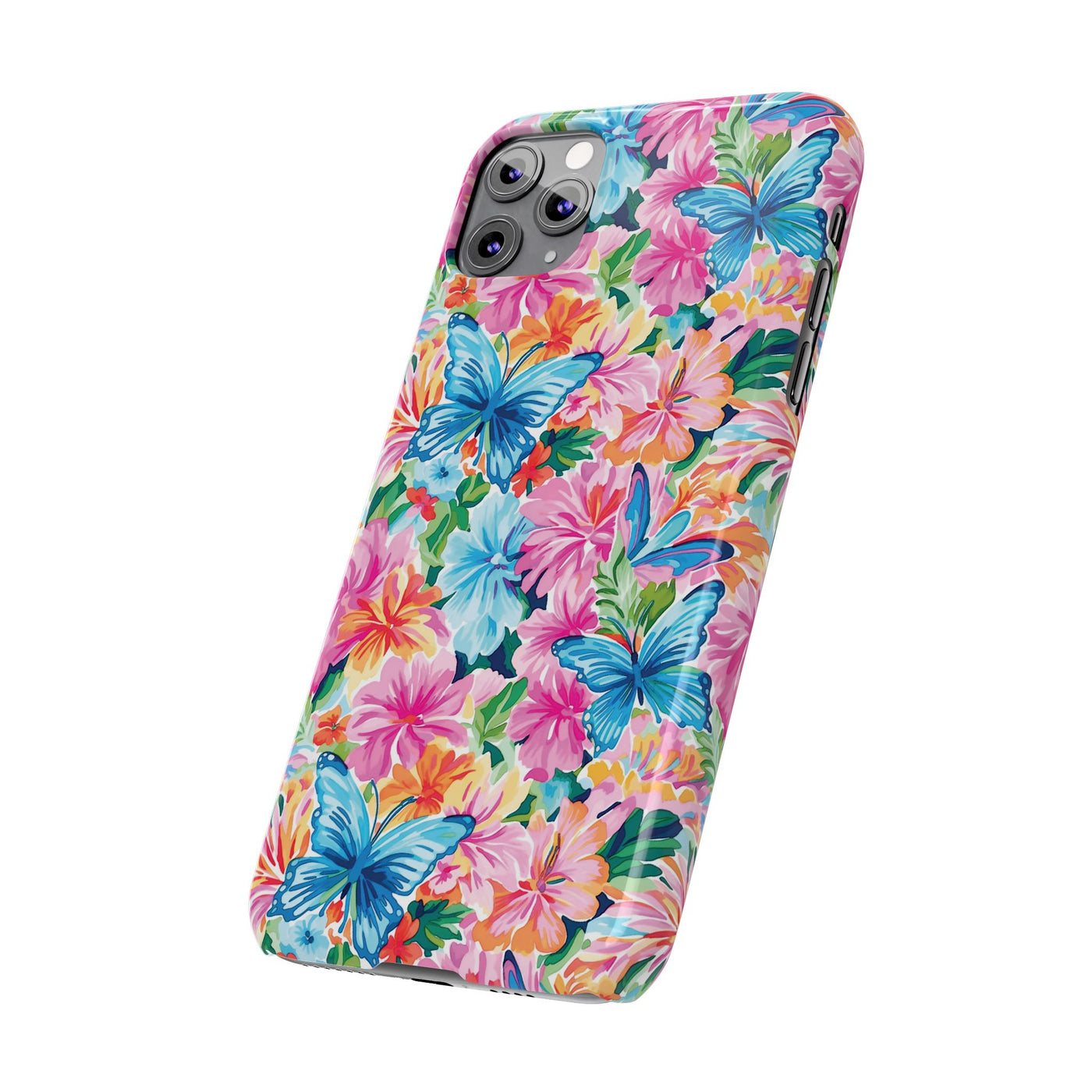 Slim Butterflies Flowers Gift for Her Cute Phone Cases for Iphone 16 Pro Max | iPhone 15 Case | iPhone 15 Pro Max Case, Iphone 14, 13, 12, 11, 10, 8, 7