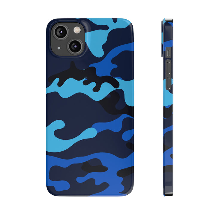 Slim Cute Phone Cases for Iphone - | iPhone 15 Case | iPhone 15 Pro Max Case, Iphone 14 Case, Iphone 14 Pro Max, Iphone 13, Blue Camouflage - Studio40ParkLane