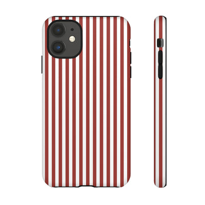 Tough Premium Red Stripes Phone Case Gift for Her - For Apple iPhone 16 Pro Max 16e iPhone 15 Pro iPhone Iphone 14 Plus 13 Pro 12 SE XR - Studio40ParkLane