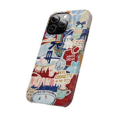 Slim New York Winter Coquette Collage Cute Phone Case for Iphone 16 - | iPhone 15 Pro Max Case | iPhone 14 Case Iphone 13 12 11 10 9 8 7 X - Studio40ParkLane